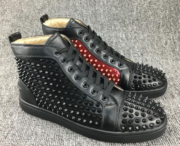 size 35-46 men black leather inner waist with red spikes high casual shoes women fashion trend sneakers,spring/autumn flat shoes
size 35-46 men black leather inner waist with red spikes high casual shoes women fashion trend sneakers,spring/autumn flat shoes