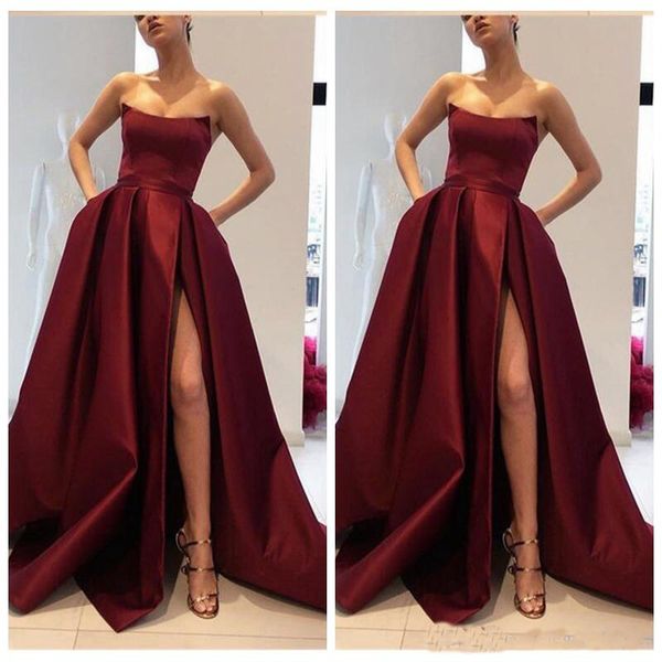2018 Sweetheart Split Prom Dresses Pleated Satin Custom Formal Evening Party Gowns Cheap Sale Vestidos De Soiree
2018 Sweetheart Split Prom Dresses Pleated Satin Custom Formal Evening Party Gowns Cheap Sale Vestidos De Soiree