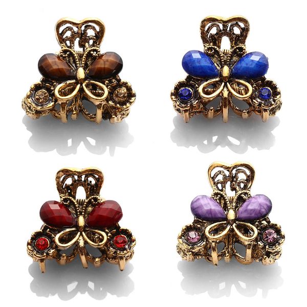 10pcs retro resin mini butterfly crystal hair claw clip hair clips hairpin girls barrettes hair accessories christmas gift, Golden;silver 
10pcs retro resin mini butterfly crystal hair claw clip hair clips hairpin girls barrettes hair accessories christmas gift, Golden;silver