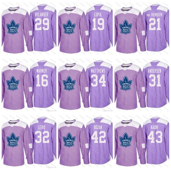 Purple Hockey Fights Cancer Toronto Maple Leafs Auston Matthews Mitchell Marner William Nylander PATRICK MARLEAU Frederik Andersen Jersey
Purple Hockey Fights Cancer Toronto Maple Leafs Auston Matthews Mitchell Marner William Nylander PATRICK MARLEAU Frederik Andersen Jersey