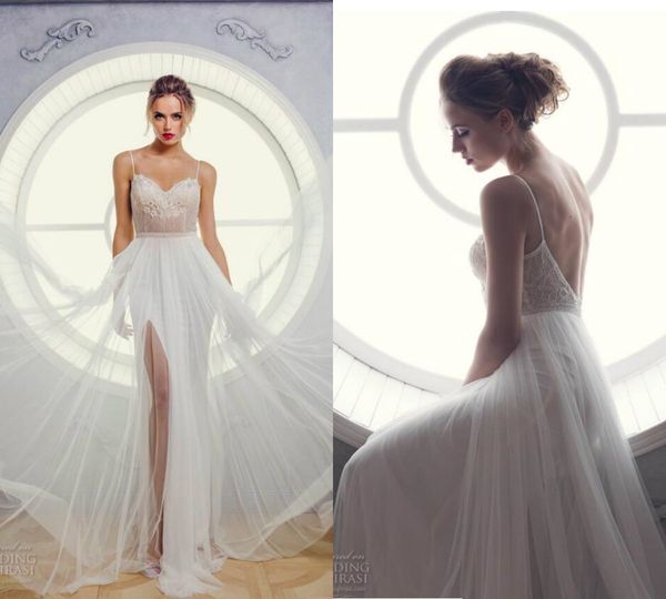 2019 beach wedding dress lace spaghetti applique side split bohemian bridal gowns a line backless summer boho wedding dress, White
2019 beach wedding dress lace spaghetti applique side split bohemian bridal gowns a line backless summer boho wedding dress, White