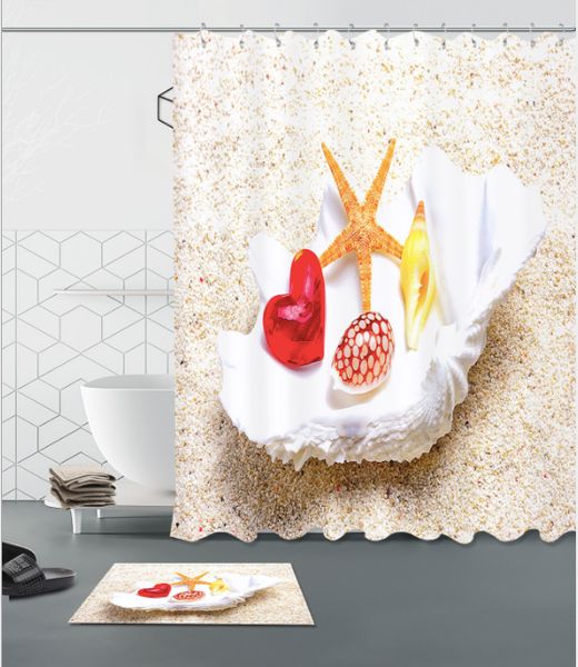 shell 3d pattern print custom waterproof bathroom modern shower curtain polyester fabric bathroom curtain door mat sets
shell 3d pattern print custom waterproof bathroom modern shower curtain polyester fabric bathroom curtain door mat sets