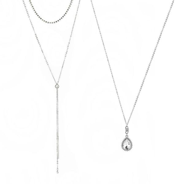 europe and the united states simple style long alloy drops multi-layer necklace, Silver
europe and the united states simple style long alloy drops multi-layer necklace, Silver