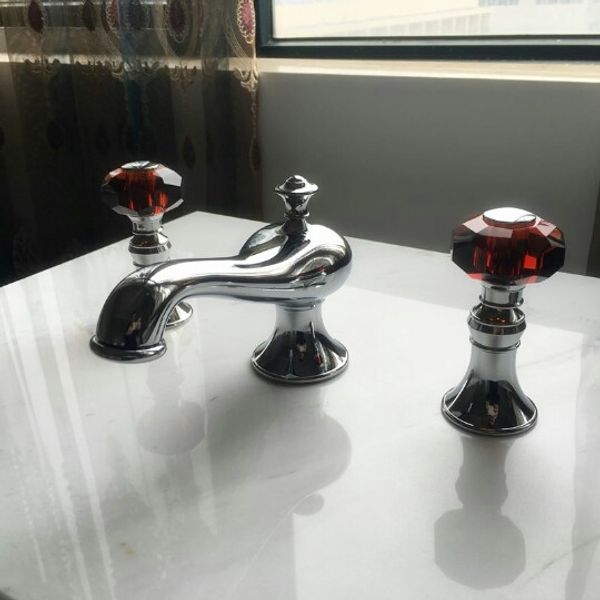 chrome clour 8 inch widespread bathroom lavatory sink faucet wine red crystal handles tap deck mounted
chrome clour 8 inch widespread bathroom lavatory sink faucet wine red crystal handles tap deck mounted