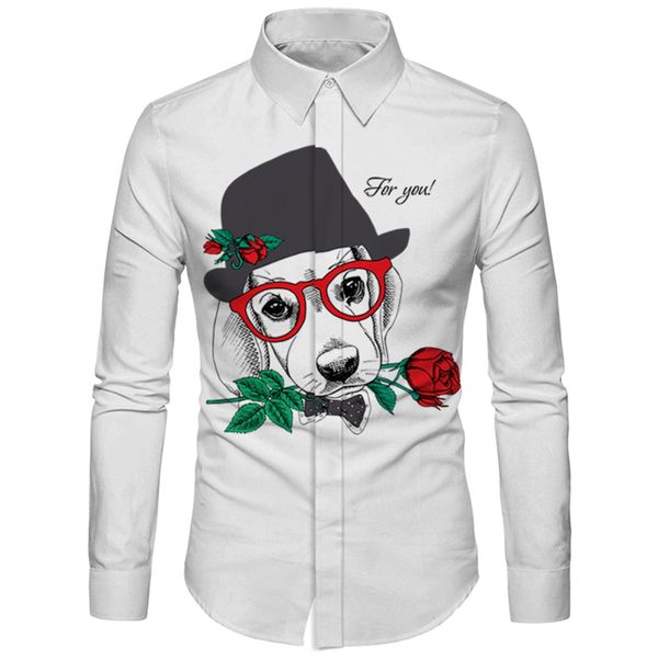 cloudstyle men shirt long sleeve animal dog rose green leaves casual wedding dress shirts slim fit clothing male popular shirts, White;black
cloudstyle men shirt long sleeve animal dog rose green leaves casual wedding dress shirts slim fit clothing male popular shirts, White;black
