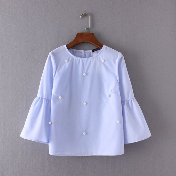 wholesale- gogoboi women's casual cotton blouse flare sleeve shirt summer pearl blouse, White
wholesale- gogoboi women's casual cotton blouse flare sleeve shirt summer pearl blouse, White