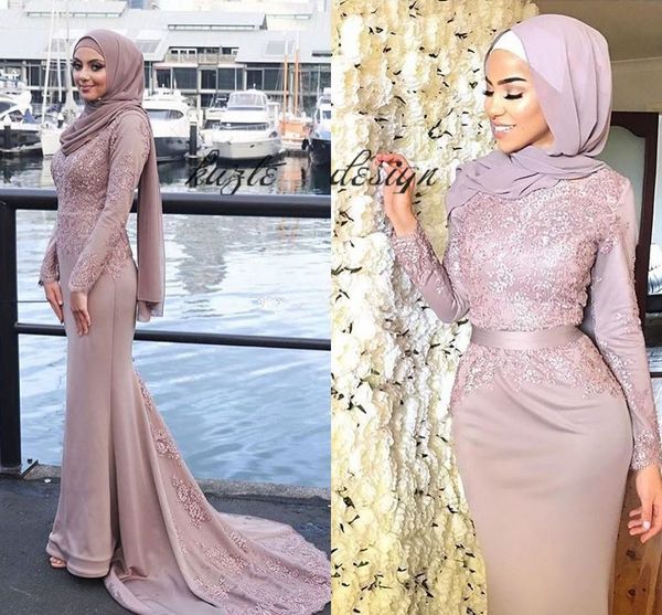 dusty pink muslim mermaid evening dresses scoop neck long sleeves appliques satin custom made elegant arabic prom dresses formal gown, Black
dusty pink muslim mermaid evening dresses scoop neck long sleeves appliques satin custom made elegant arabic prom dresses formal gown, Black