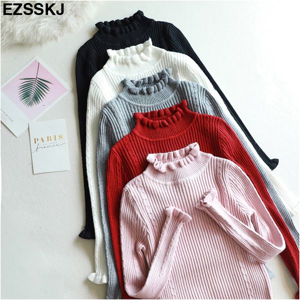 2018 new ruffles cashmere sweaters women long sleeve turtleneck pullovers women autumn winter slim thick sweater jumpers, White;black
2018 new ruffles cashmere sweaters women long sleeve turtleneck pullovers women autumn winter slim thick sweater jumpers, White;black