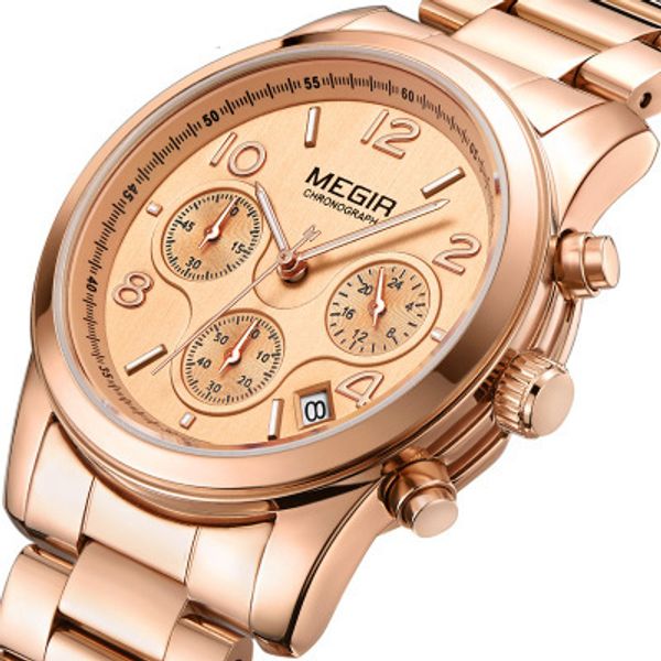 new women's watch fashion trend multi-function chronograph calendar steel quartz watch, Slivery;brown
new women's watch fashion trend multi-function chronograph calendar steel quartz watch, Slivery;brown