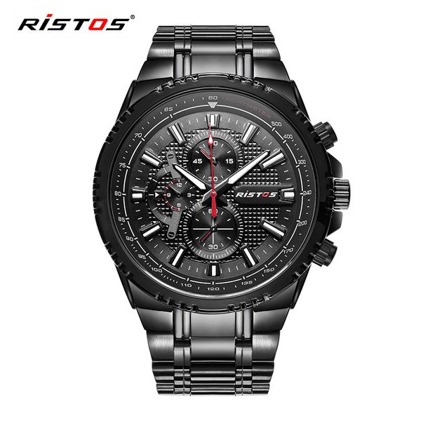 

2018 fashion brand ristos male wristwatch stainless steel reloj hombre men quartz watch masculino extreme sport watches, Slivery;brown