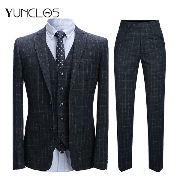 yunclos 3 pieces plaid men's suits single breasted business suits tuexdos wedding party dress casual slim men suit tuexdos, White;black
yunclos 3 pieces plaid men's suits single breasted business suits tuexdos wedding party dress casual slim men suit tuexdos, White;black