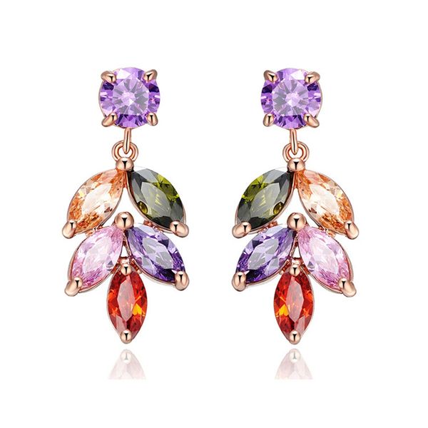 luxury beautiful dangle earrings sparkling colorful zirconia 18k rose gold filled womens earrings gift, Silver
luxury beautiful dangle earrings sparkling colorful zirconia 18k rose gold filled womens earrings gift, Silver