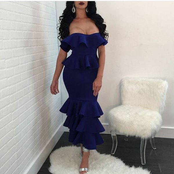 royal blue jersey strapless prom dresses mermaid ruffles tiers ankle length cocktail party dresses african evening gowns long, Black
royal blue jersey strapless prom dresses mermaid ruffles tiers ankle length cocktail party dresses african evening gowns long, Black