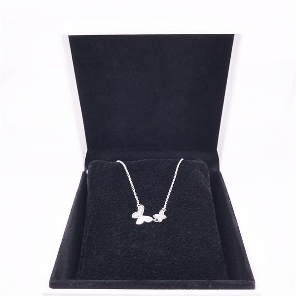 butterfly silver necklace authentic 925 sterling silver with clear cubic zirconia diy fine jewelry 590520cz-45 charm necklace, Black
butterfly silver necklace authentic 925 sterling silver with clear cubic zirconia diy fine jewelry 590520cz-45 charm necklace, Black