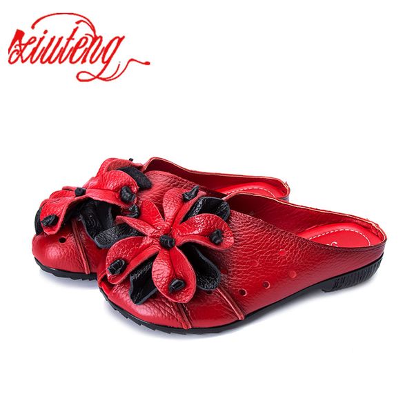 xiuteng 2017 woman genuine leather shoes for woman slippers slip-on outdoor slippers women shoes flat with sandals floral, Black
xiuteng 2017 woman genuine leather shoes for woman slippers slip-on outdoor slippers women shoes flat with sandals floral, Black