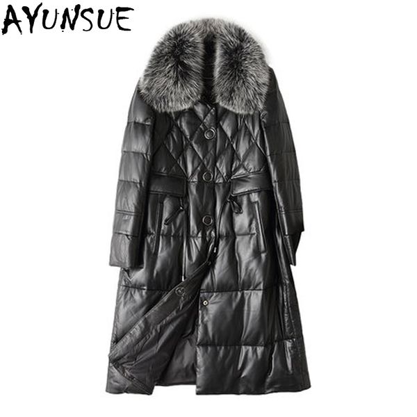 genuine leather jacket women winter 90% white duck down jacket sheepskin coat for women natural fur collar chaqueta mujer, Black
genuine leather jacket women winter 90% white duck down jacket sheepskin coat for women natural fur collar chaqueta mujer, Black