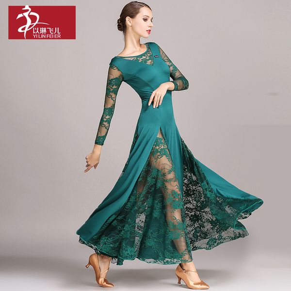 standard dance dresses/ballroom dance competition dresses long sleeve flamenco skirt women, Black;red
standard dance dresses/ballroom dance competition dresses long sleeve flamenco skirt women, Black;red