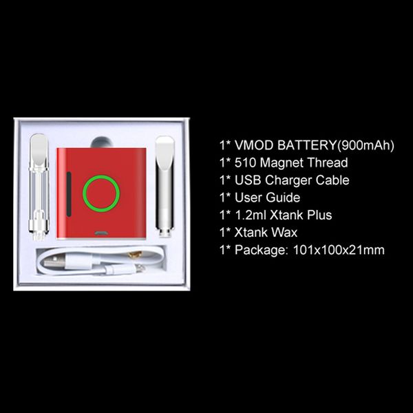 Authentic VMOD Kit 2 in 1 with Vape Pen 900mah Preheating Battery and Xtank Plus Xtank Wax 2-in-1 Kit Ecig DHL Free
