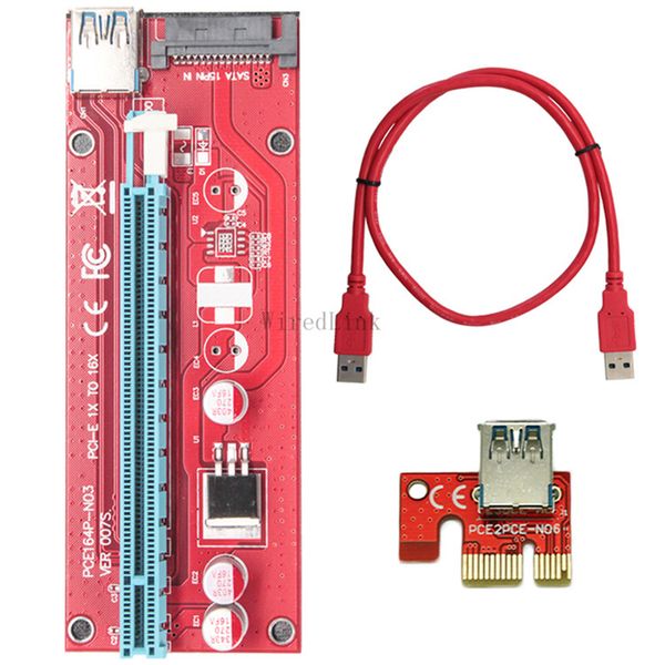 10set/lot pci-e 1x to 16x graphics card extension data sata cable for ver007s btc miner diy red
10set/lot pci-e 1x to 16x graphics card extension data sata cable for ver007s btc miner diy red