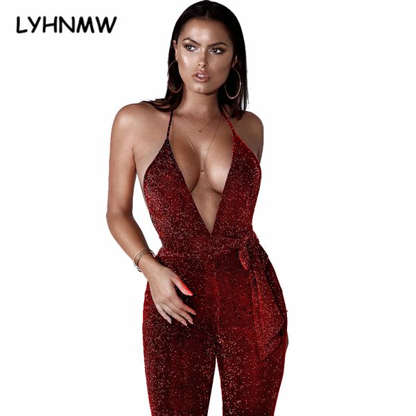 lyhnmw v neck backless bandage jumpsuits women romper 2017 sumer women sleeveless backless calf-length party overalls, Black;white
lyhnmw v neck backless bandage jumpsuits women romper 2017 sumer women sleeveless backless calf-length party overalls, Black;white