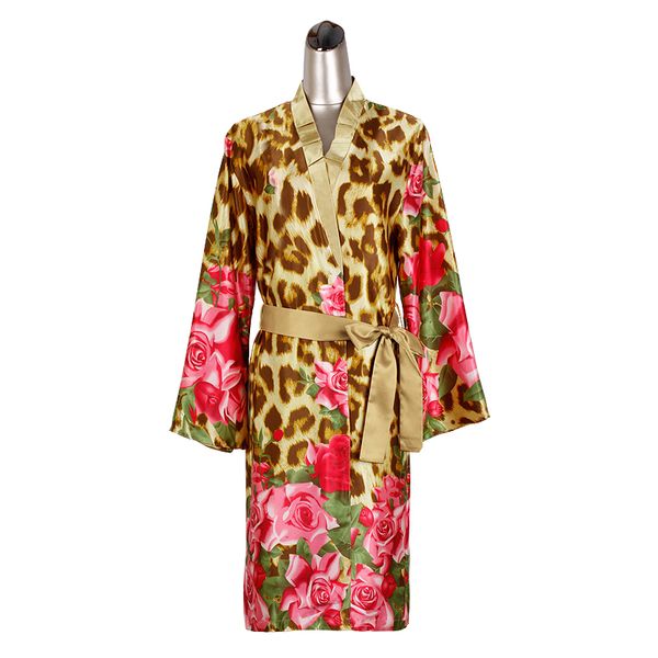 2pc ladies leopard rose print satin kimono bathrobe & solid nightgown set autumn morning dressing gown sleepwear indoor clothing, Black;red
2pc ladies leopard rose print satin kimono bathrobe & solid nightgown set autumn morning dressing gown sleepwear indoor clothing, Black;red