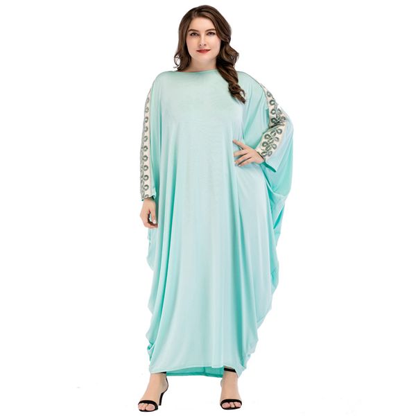 18523101 solid color plus size muslim women dress stitching batman sleeved musulman robes mujer vestidos large size, Red
18523101 solid color plus size muslim women dress stitching batman sleeved musulman robes mujer vestidos large size, Red