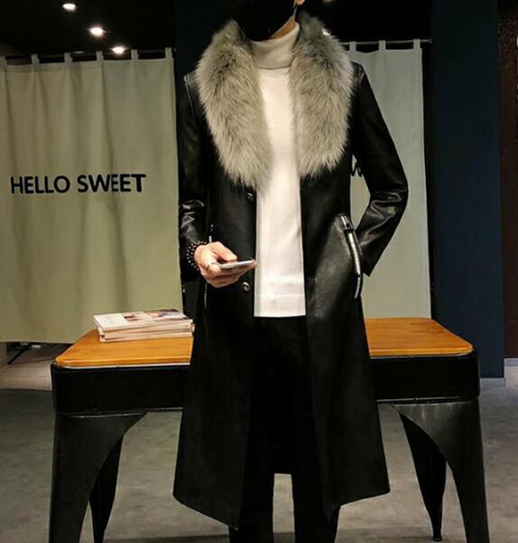 men autumn winter leisure fashion new boutique xieshen personality trend of business with a long fur coat with fur collar /m-3xl, Black
men autumn winter leisure fashion new boutique xieshen personality trend of business with a long fur coat with fur collar /m-3xl, Black