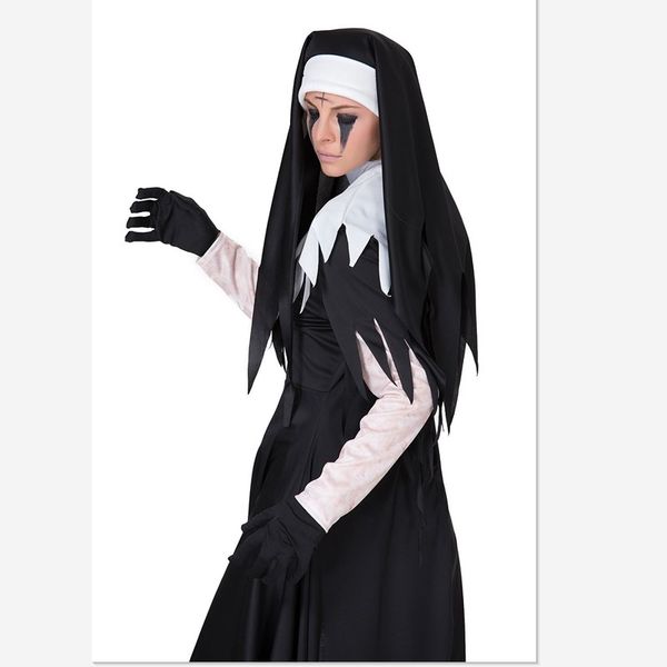 2018 halloween horror bloody nuns priest clothes missionary costumes irregular long skirt zombie costumes, Black;red
2018 halloween horror bloody nuns priest clothes missionary costumes irregular long skirt zombie costumes, Black;red