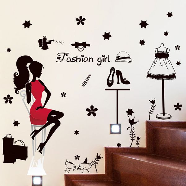 modern lady glass window door sticker garment shop sign glass window sticker shopping girl wall store
modern lady glass window door sticker garment shop sign glass window sticker shopping girl wall store