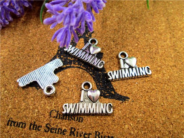 60pcs- i love swimming charms, antique tibetan silver tone swimming charm pendants, jewelry making 22x15mm, Bronze;silver
60pcs- i love swimming charms, antique tibetan silver tone swimming charm pendants, jewelry making 22x15mm, Bronze;silver