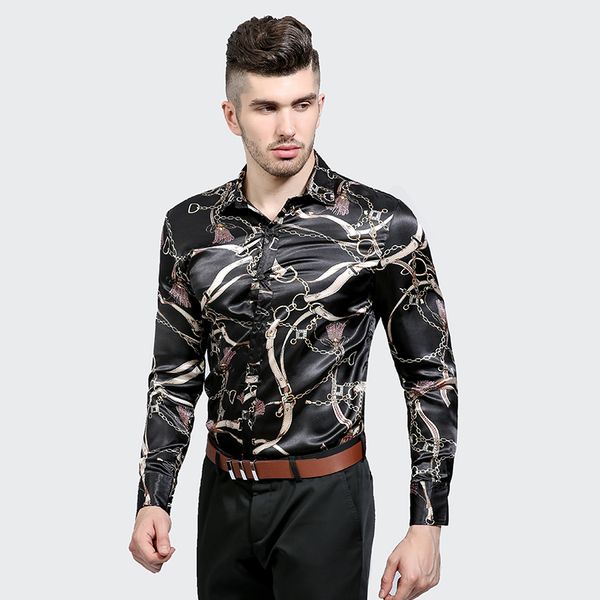 satin silk men shirts fashion printed long sleeve dress shirts hawaiian shirt floral camisa social masculina men 2018 cloth, White;black
satin silk men shirts fashion printed long sleeve dress shirts hawaiian shirt floral camisa social masculina men 2018 cloth, White;black