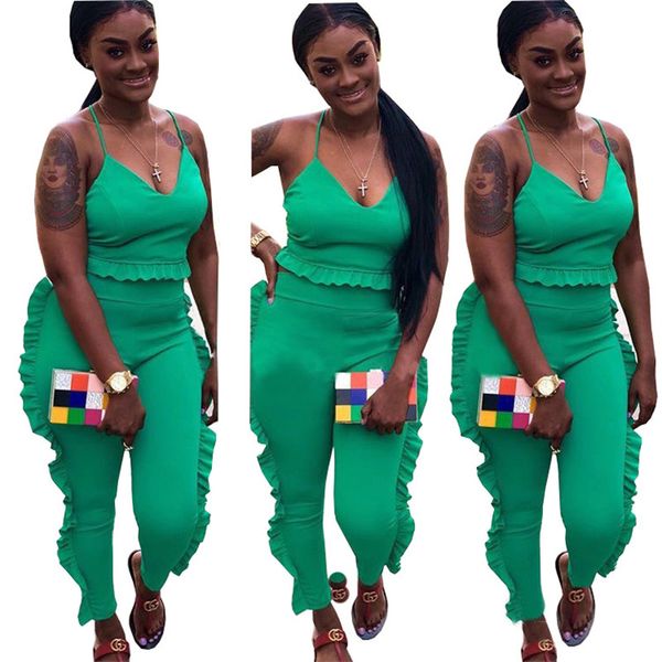 regular summer tracksuit two piece sets sleeveless ruffle and pants ladies streetwear leisure suit jogger outfits women set female, Gray
regular summer tracksuit two piece sets sleeveless ruffle and pants ladies streetwear leisure suit jogger outfits women set female, Gray