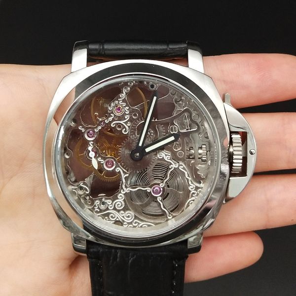 44 mm fashion men watch seagull movement silver stainless steel case sterile dial leather strap man watches, Slivery;brown
44 mm fashion men watch seagull movement silver stainless steel case sterile dial leather strap man watches, Slivery;brown