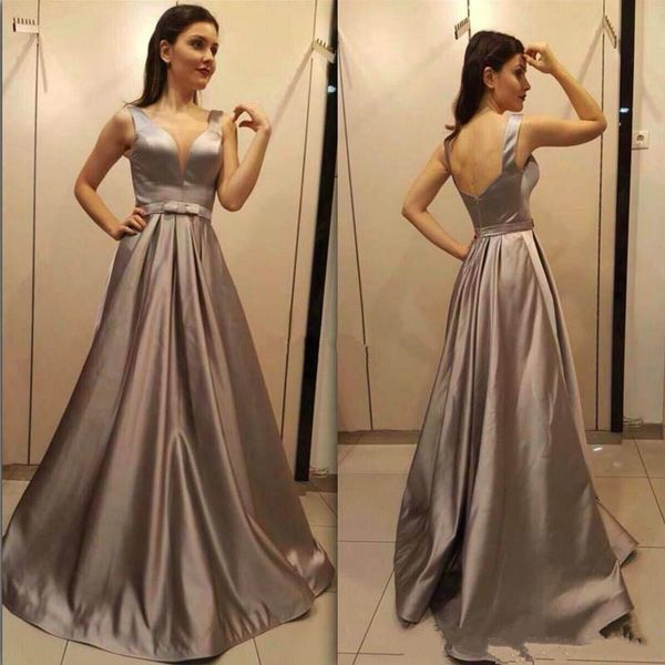 Custom Made 2018 Simple Stain Deep V Neck Prom Dresses Bow Sashes Spaghetti Sleeveless Floor Length Formal Evening Gowns Party Pageant Dress, Black
Custom Made 2018 Simple Stain Deep V Neck Prom Dresses Bow Sashes Spaghetti Sleeveless Floor Length Formal Evening Gowns Party Pageant Dress, Black