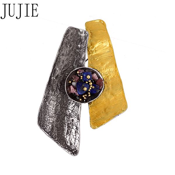 jujie alloy geometry brooch for women's shirt fashion scarf lapel pins natural stone vintage jewelry dropshipping, Gray
jujie alloy geometry brooch for women's shirt fashion scarf lapel pins natural stone vintage jewelry dropshipping, Gray