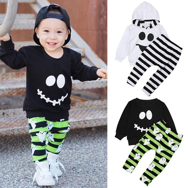 2018 halloween baby boys girls sets children smiley face stripe ghost print pants 2pcs/set autumn boutique kids outfits clothing, White
2018 halloween baby boys girls sets children smiley face stripe ghost print pants 2pcs/set autumn boutique kids outfits clothing, White