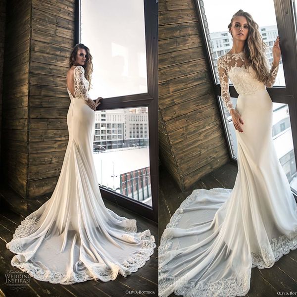 backless mermaid wedding dresses illusion long sleeves chiffon chapel train bridal gown lace applique sheer neck 2018 vestido de noiva, White
backless mermaid wedding dresses illusion long sleeves chiffon chapel train bridal gown lace applique sheer neck 2018 vestido de noiva, White