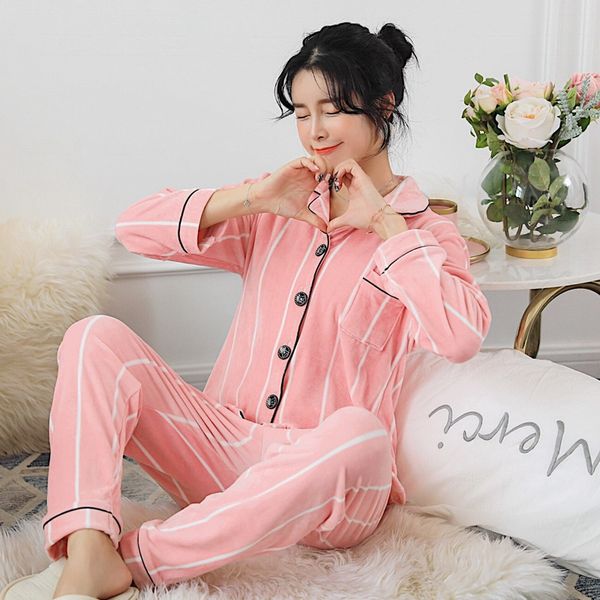 jinuo new arrival casual wind women winter coral fleece pajama sets ladies thicken striped soft home wear sleepwear, Blue;gray
jinuo new arrival casual wind women winter coral fleece pajama sets ladies thicken striped soft home wear sleepwear, Blue;gray