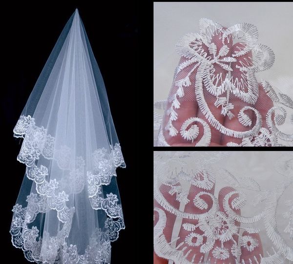 2018 wedding accessories white one-layer bridal veils lace edge bridal wedding veil veu de noiva 1.5 merters, Black
2018 wedding accessories white one-layer bridal veils lace edge bridal wedding veil veu de noiva 1.5 merters, Black