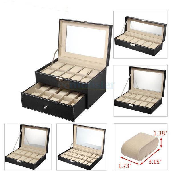 watch box black leather fashion watch box display case storage organizer holder, Black;blue
watch box black leather fashion watch box display case storage organizer holder, Black;blue