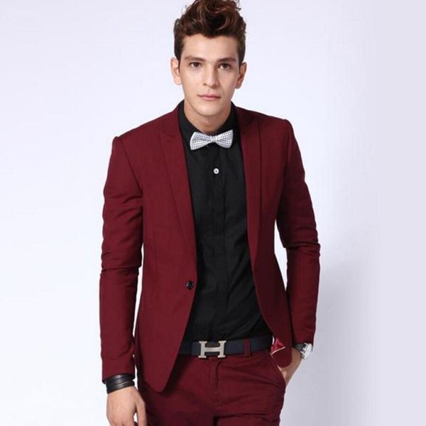 slim fit burgundy men suits wedding groom tuxedos 2 pieces (jacket+pants) with peak lapel bridegroom suits man blazer, Black;gray
slim fit burgundy men suits wedding groom tuxedos 2 pieces (jacket+pants) with peak lapel bridegroom suits man blazer, Black;gray