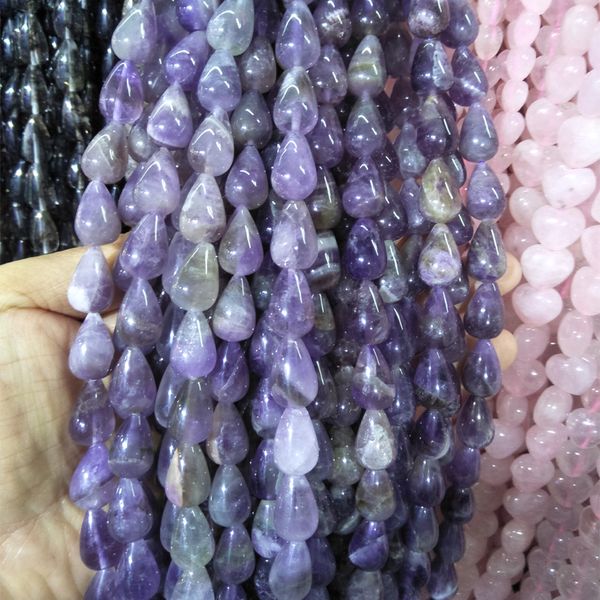 10x16mm natural amethyst stone beads water drop shape loose purple crystal stone beads for diy jewelry accessories, Black
10x16mm natural amethyst stone beads water drop shape loose purple crystal stone beads for diy jewelry accessories, Black