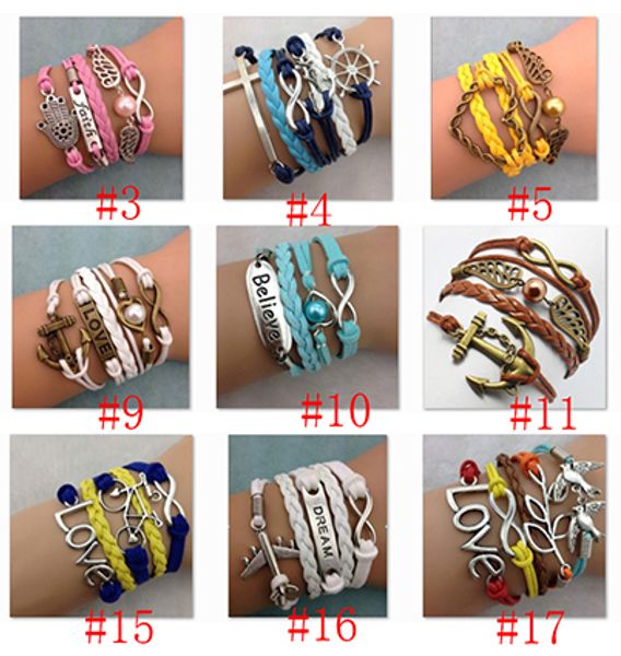 78 Designs mix infinity bracelets with multi colors layers charm bracelet fashion jewlery for man or women Believe Pearl infinity bracele
78 Designs mix infinity bracelets with multi colors layers charm bracelet fashion jewlery for man or women Believe Pearl infinity bracele