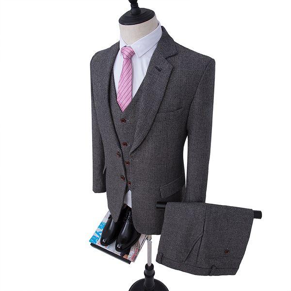 2018 wedding tweed suits wool herringbone double breasted men suits blazers gray brand male tuxedos groom party prom suit 3 pcs, White;black
2018 wedding tweed suits wool herringbone double breasted men suits blazers gray brand male tuxedos groom party prom suit 3 pcs, White;black