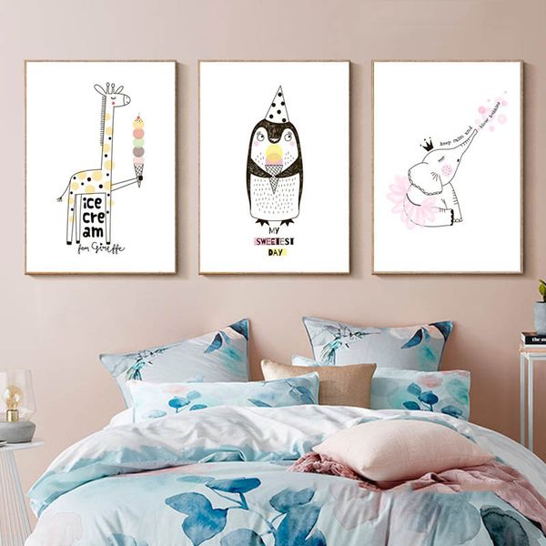 modern color painting cartoon ice cream giraffe pink elephant poster nordic wall pictures room nursery decor art printing canvas
modern color painting cartoon ice cream giraffe pink elephant poster nordic wall pictures room nursery decor art printing canvas