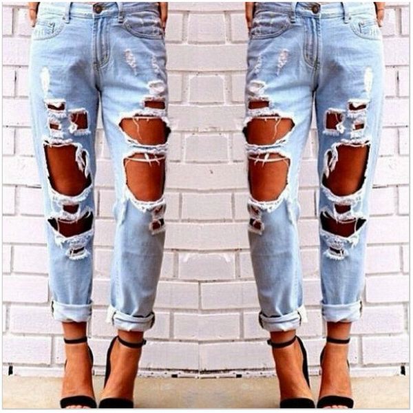 summer new woman fashion wild exaggeration big hole scratches beggar boyfriend jeans, Blue
summer new woman fashion wild exaggeration big hole scratches beggar boyfriend jeans, Blue