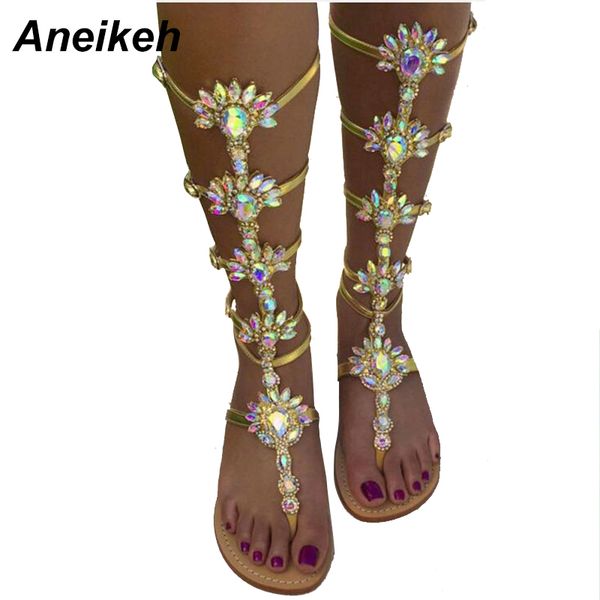 aneikeh knee high buckle strap flats sandal boots gladiator summer rhinestone woman boots shoes bohemia style crystal beach shoe, Black
aneikeh knee high buckle strap flats sandal boots gladiator summer rhinestone woman boots shoes bohemia style crystal beach shoe, Black