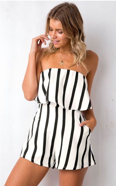 womens clothing summer striped casual panelled conjoined shorts female strapless slash neck tshirts one piece pants ing, White
womens clothing summer striped casual panelled conjoined shorts female strapless slash neck tshirts one piece pants ing, White