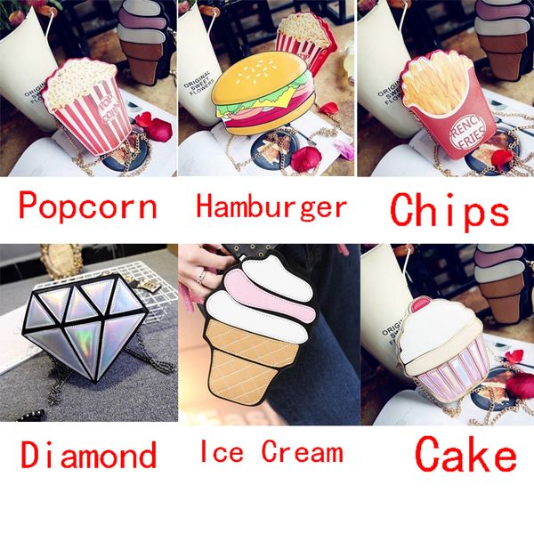 personality creative chain bag cute min hamburgers hand bags ice cream pu cross body girls outdoor bags
personality creative chain bag cute min hamburgers hand bags ice cream pu cross body girls outdoor bags