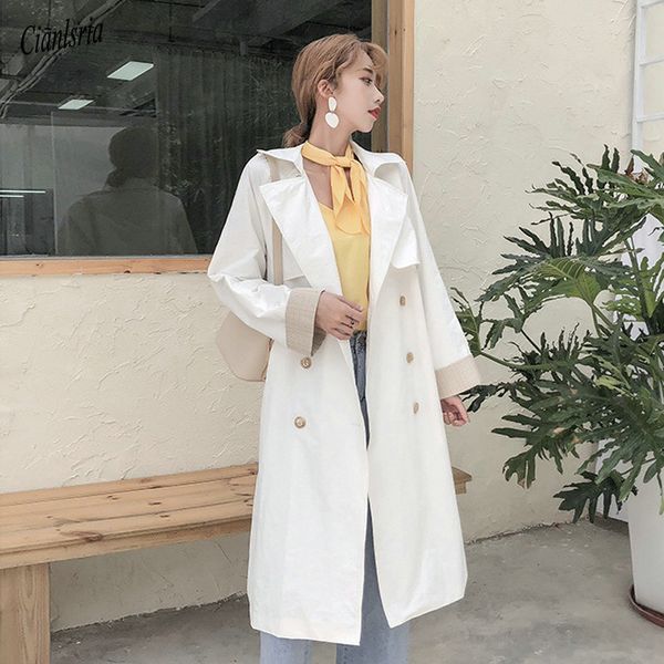 2018 autumn spring women streetwear coat white khaki double breasted adjustable waist trench coat long outerwear loose clothes, Tan;black
2018 autumn spring women streetwear coat white khaki double breasted adjustable waist trench coat long outerwear loose clothes, Tan;black
